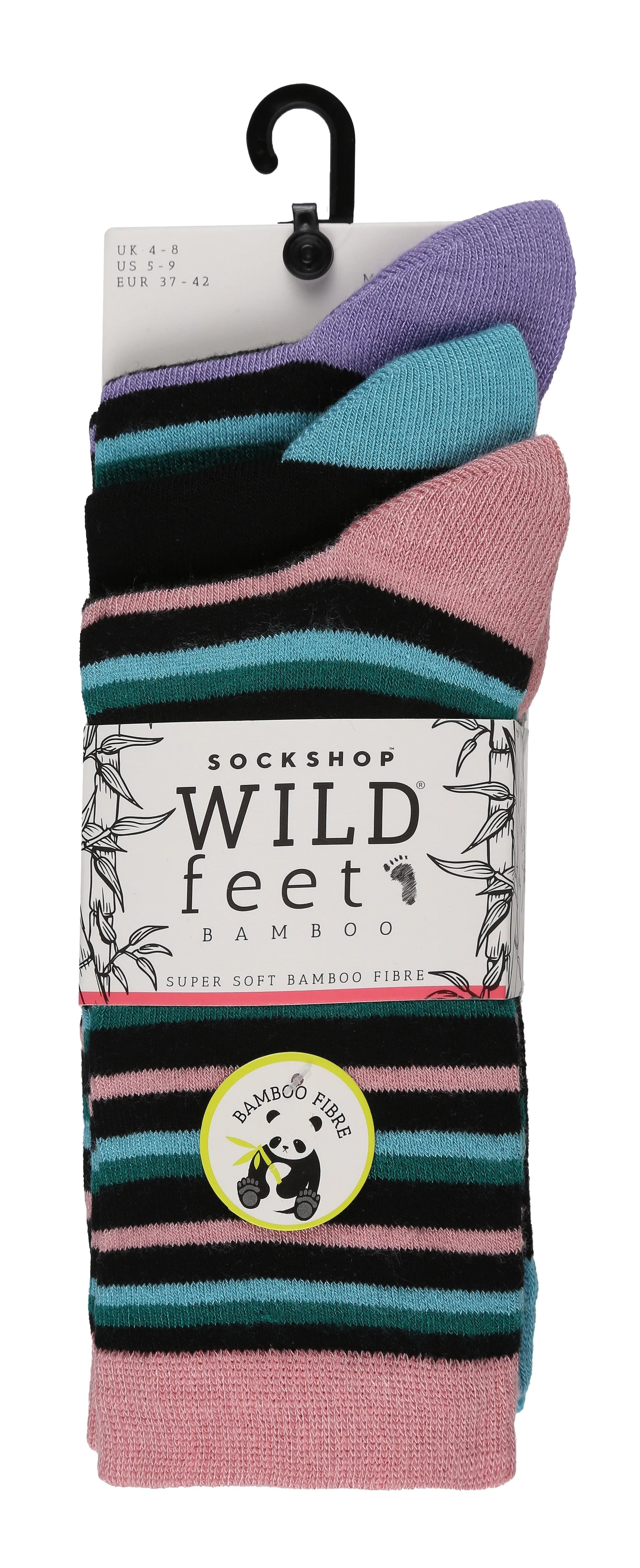 3 Pair Wild Feet Womens Patterned Bamboo Socks