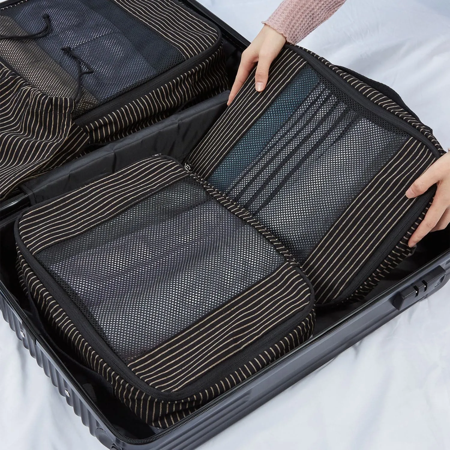 6PCS Foldable Travel Packing Cubes for Suitcase