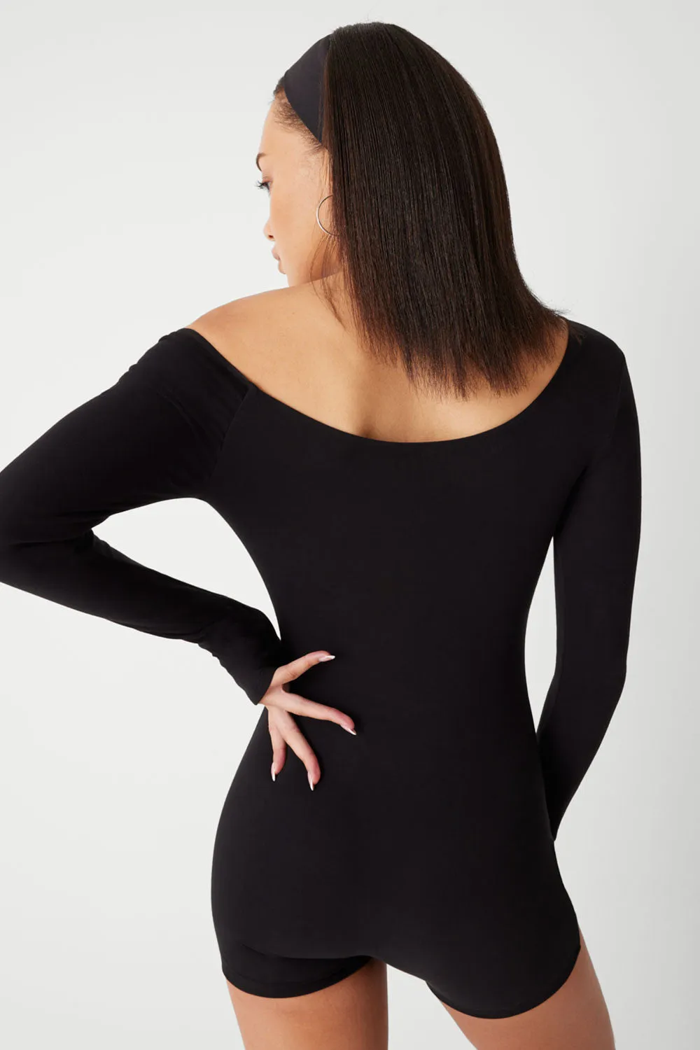 97 One Shoulder Romper - Black