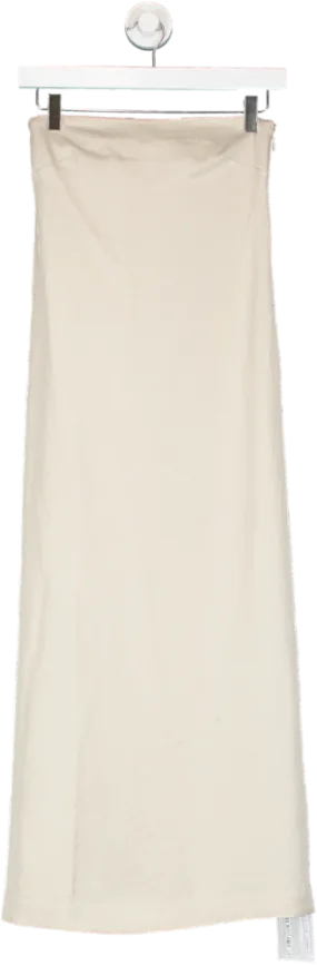 & Other Stories Cream Strapless Bustier Midi Dress UK XS