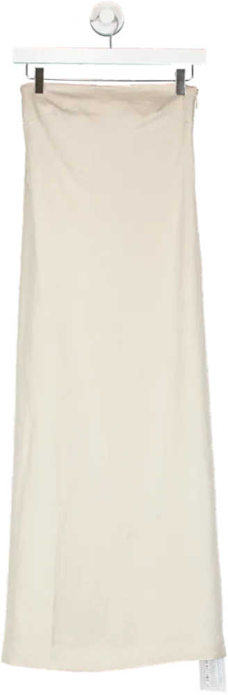 & Other Stories Cream Strapless Bustier Midi Dress UK XS