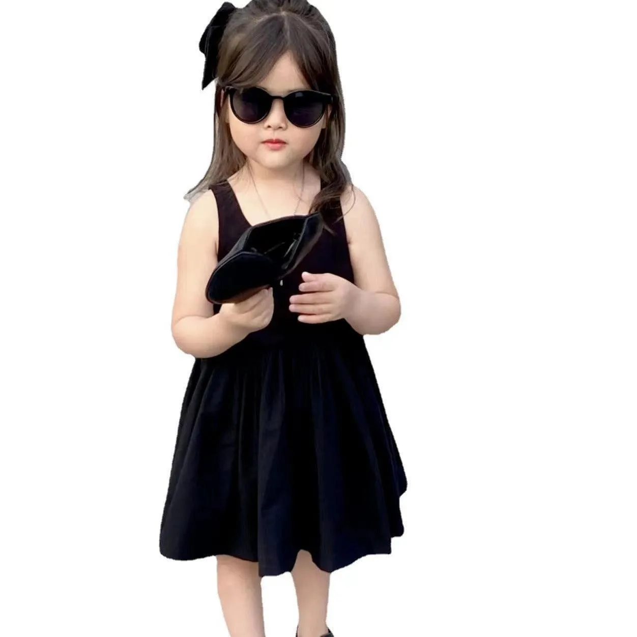 Baby Kid Girls Solid Color Dresses