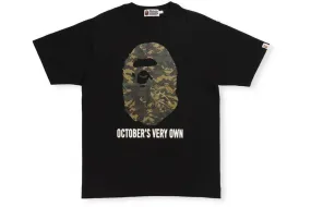 BAPE X OVO WOODLAND CAMO APE HEAD T-SHIRT BLACK