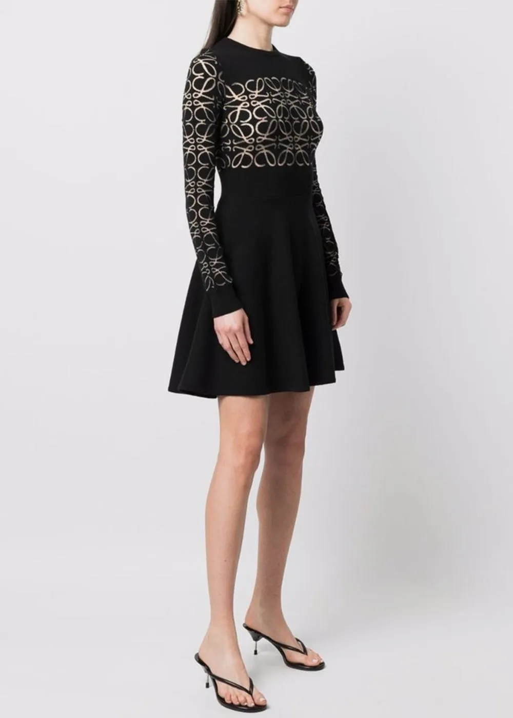 Black Anagram Devore Knit Dress