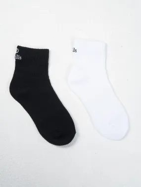 Cortex 2 Pack Bamboo Sock - Black - White