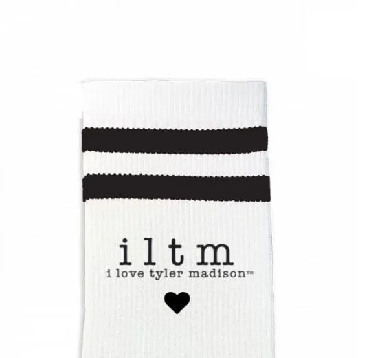 Custom Design Striped Crew Socks - Medium