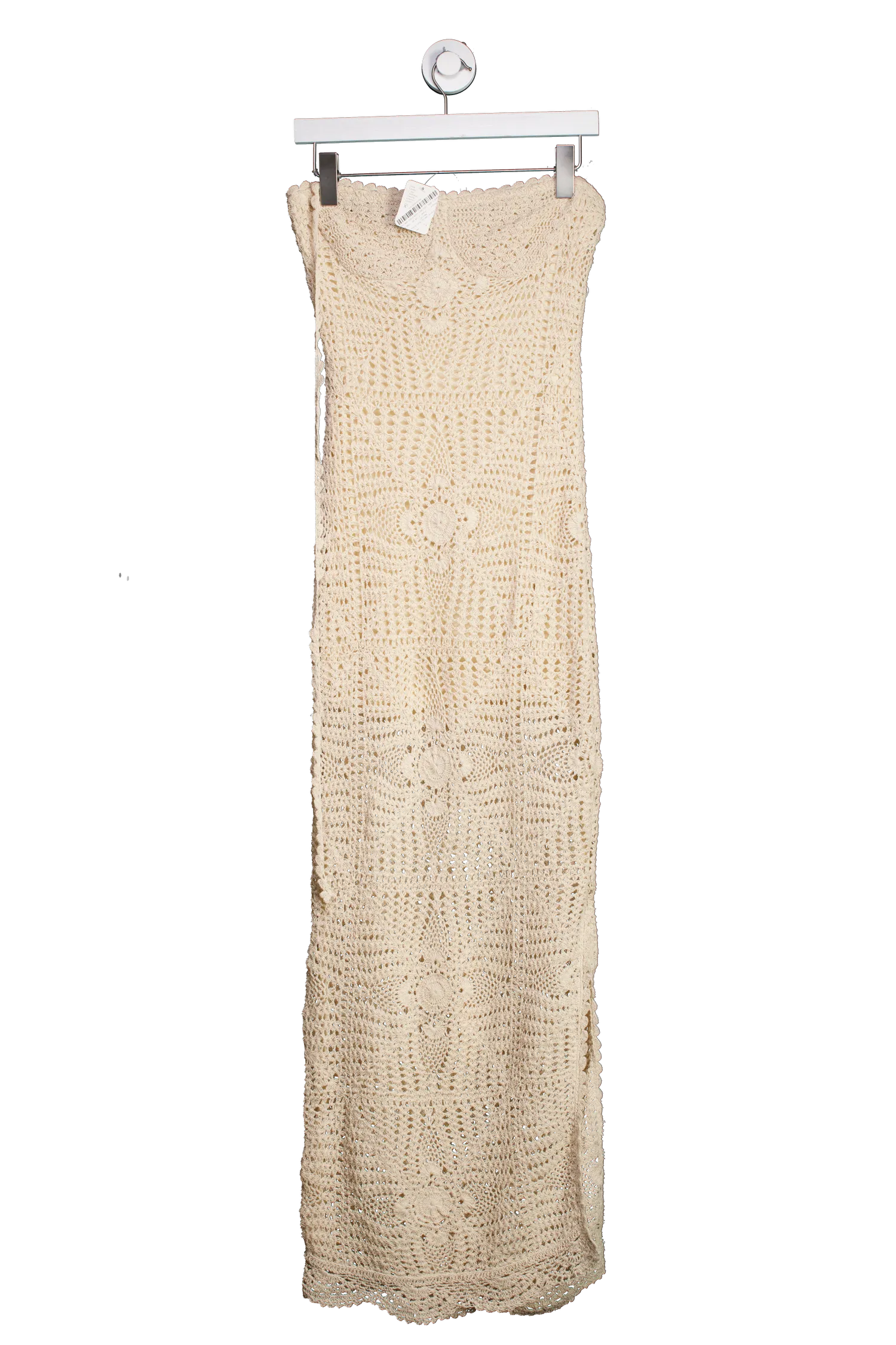 Free People Cream Dahlia Crochet Halter Midi Dress In Natural UK XS