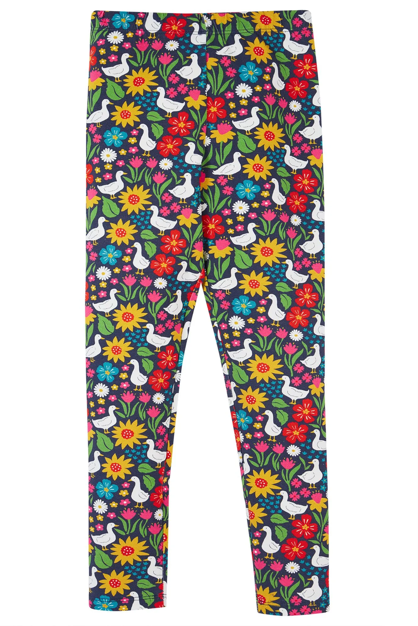 Frugi Springtime Ducks Navy 2-Pack Libby Printed Leggings