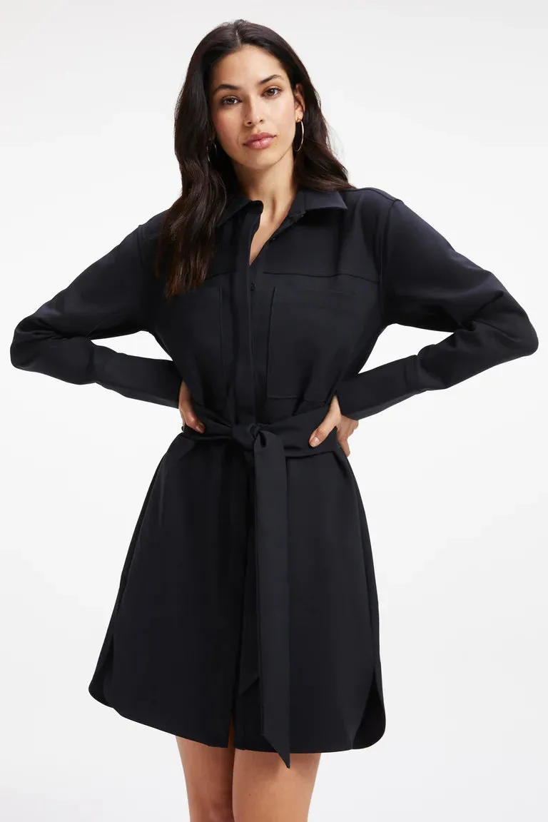 Good American POPLIN SHIRT DRESS - Black