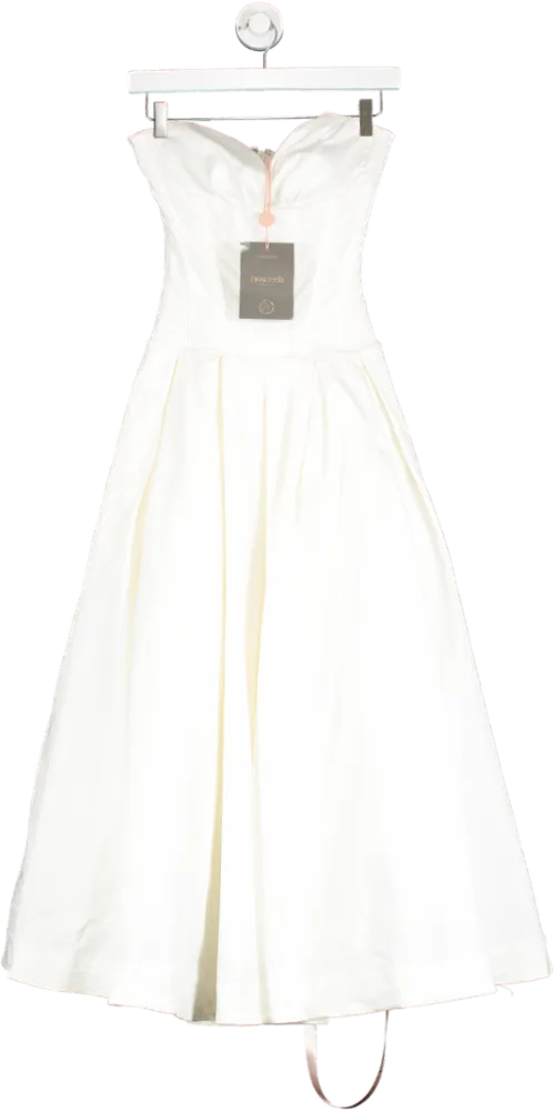 House of CB White Lady Strapless Midi Dress UK XS