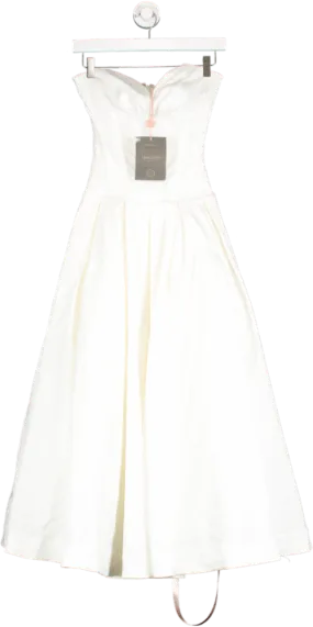 House of CB White Lady Strapless Midi Dress UK XS