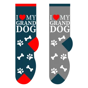 I Love My Grand Dog Socks