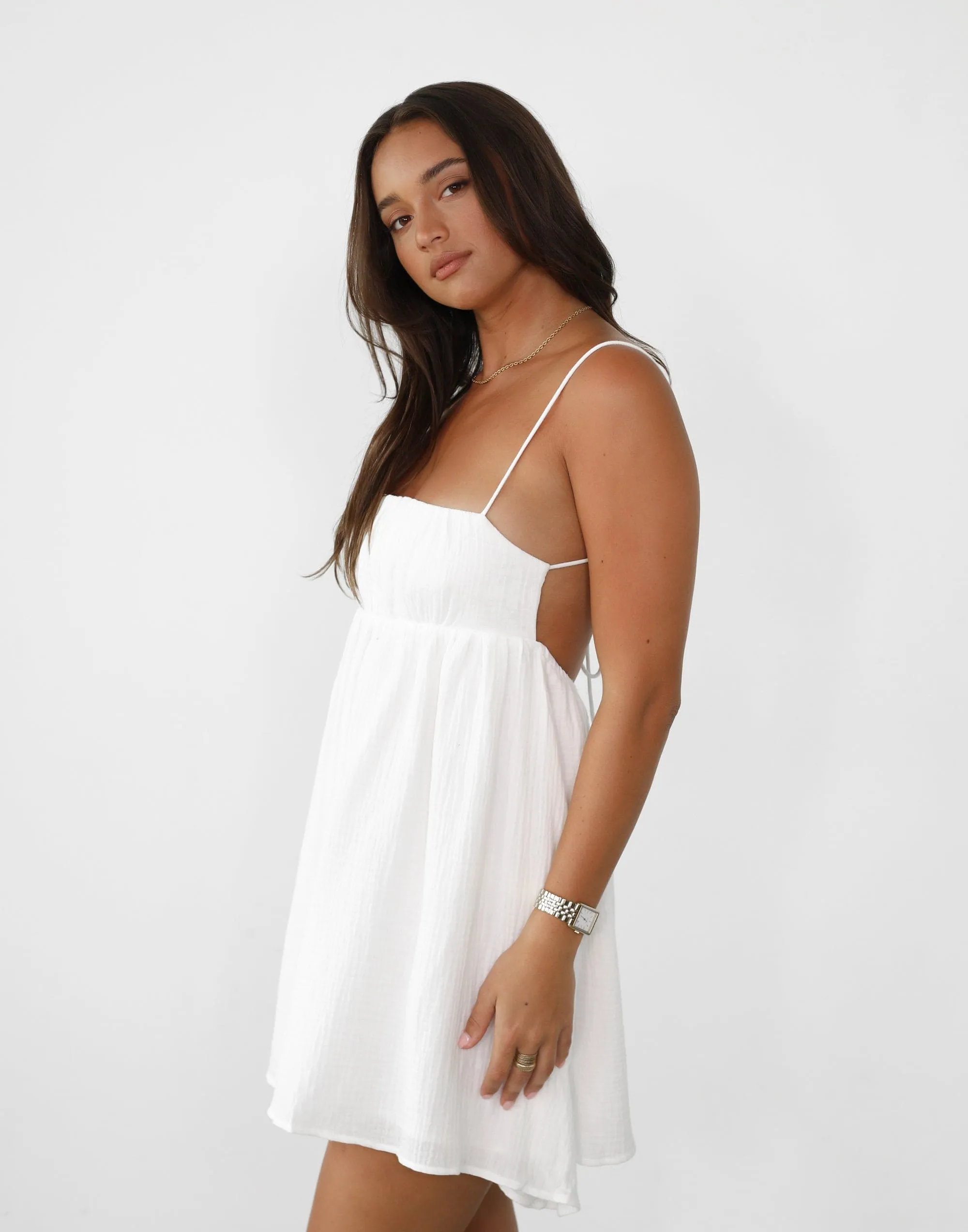 Imelda Mini Dress (White)