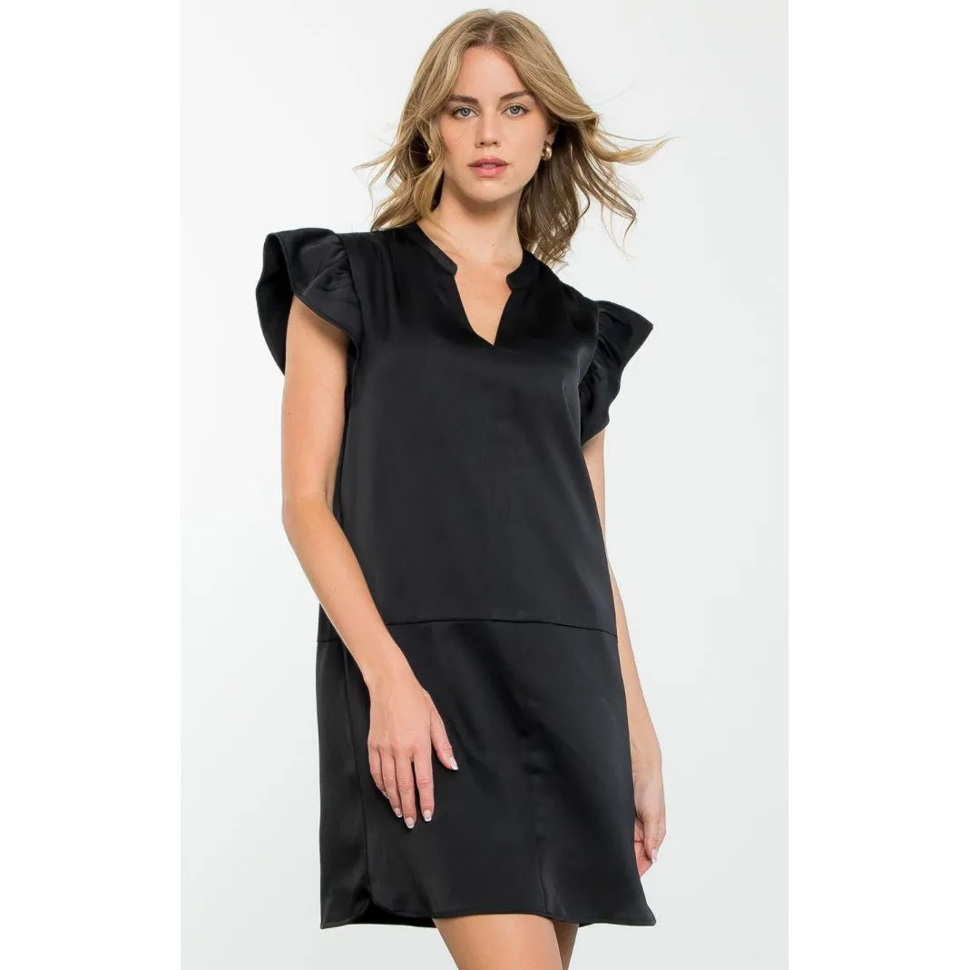 Joanna Flutter Sleeve V-Neck THML Dress