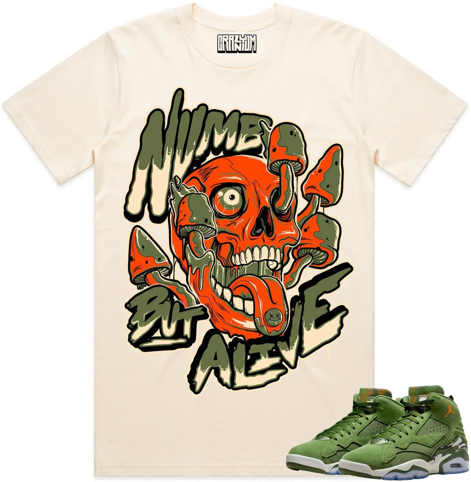 Jordan MVP Sky J Olive Shirt to Match - CELADON NUMB ALIVE