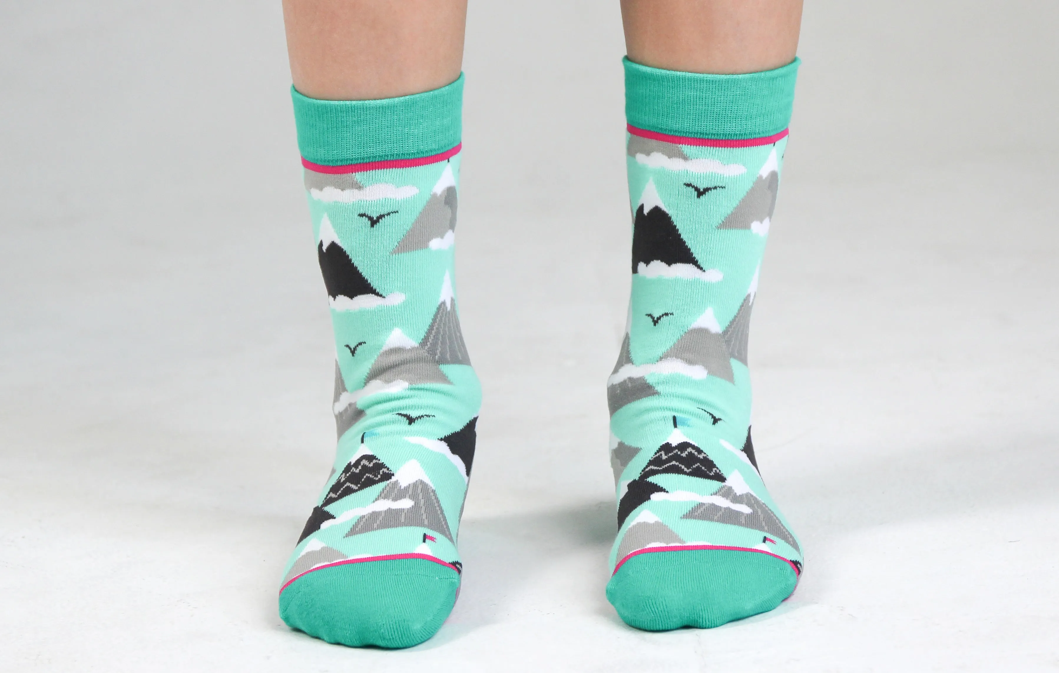 Kids' Cotton Crew Socks, Climb Higher