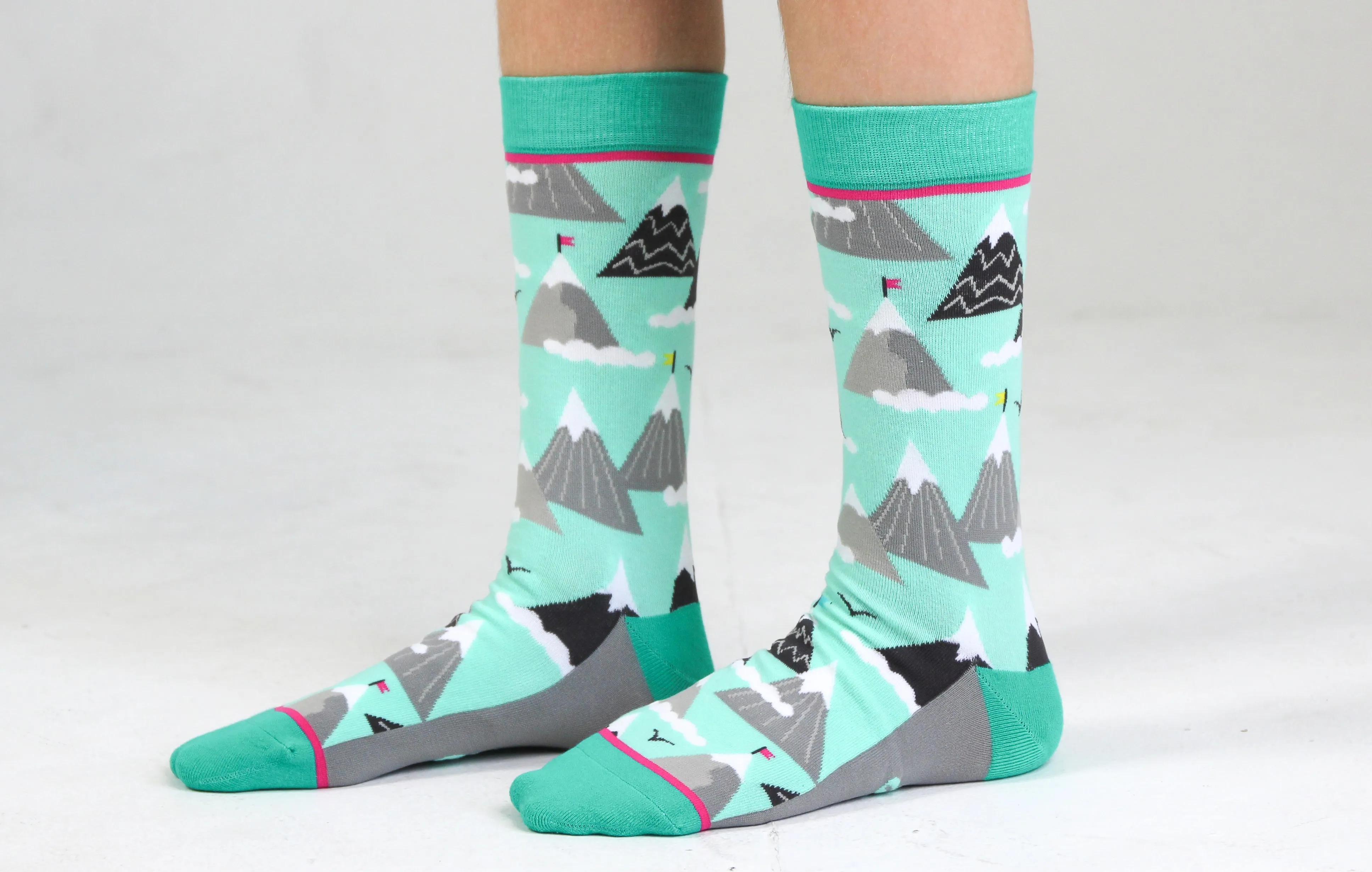 Kids' Cotton Crew Socks, Climb Higher