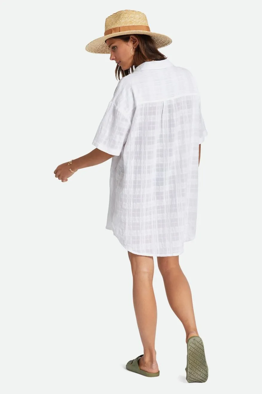 Leon S/S Overshirt Dress - White