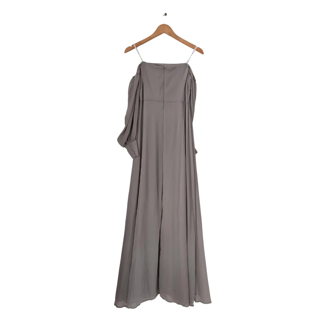 Lulus Grey Off-shoulder Maxi Dress | Brand New |