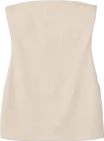 MANGO Cream Strapless Mini Dress BNWT UK 14