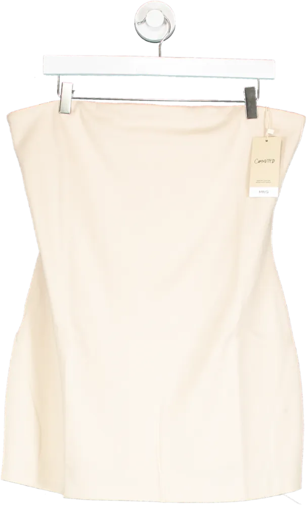 MANGO Cream Strapless Mini Dress BNWT UK 14