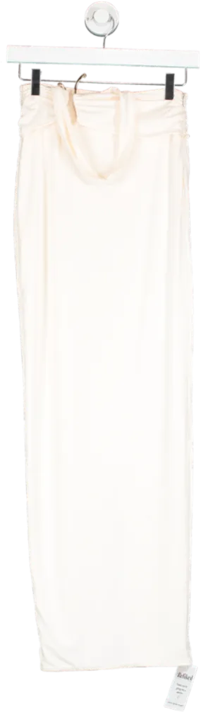 Oh Polly Cream Dulcinea Halter Neck Maxi Dress With Statement Hardwear UK 6