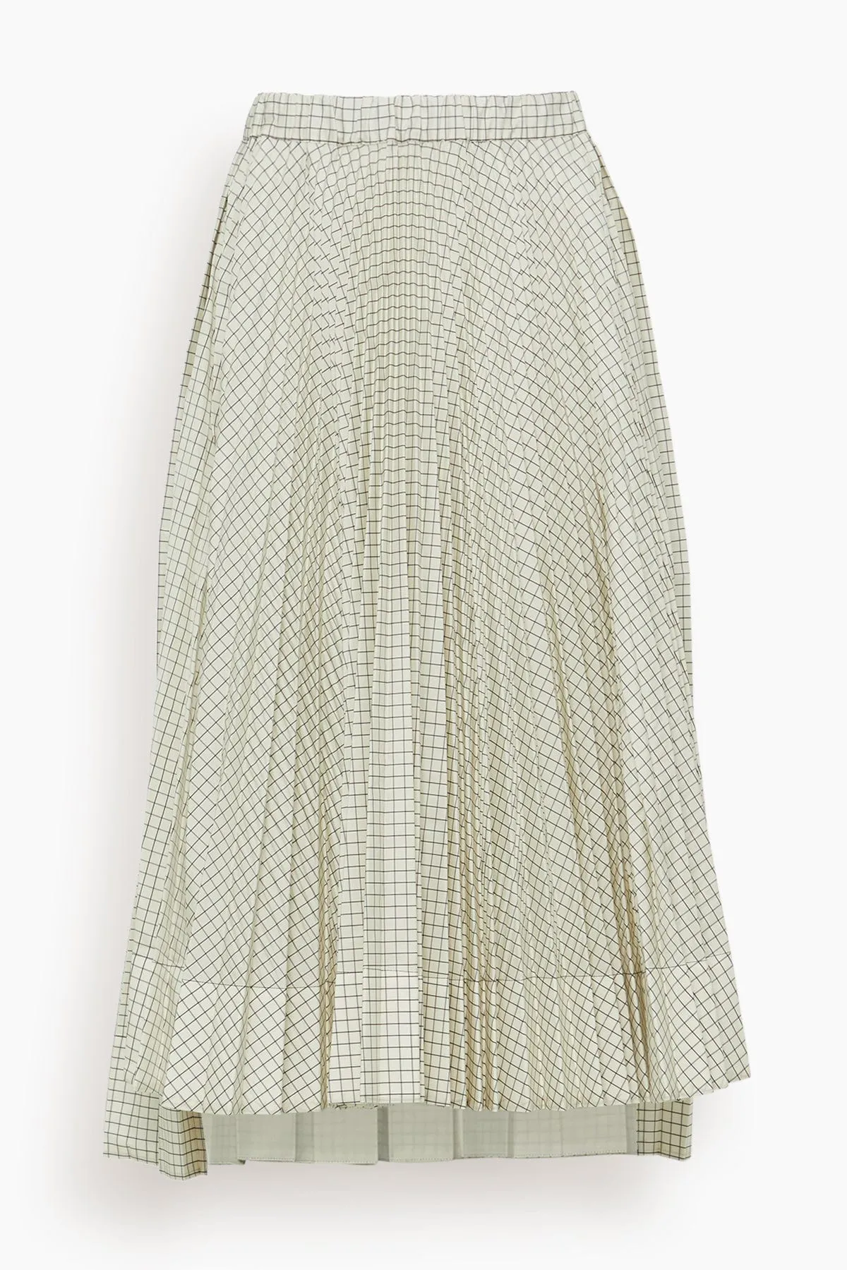 Pleated Skirt in Butter Base Black Check