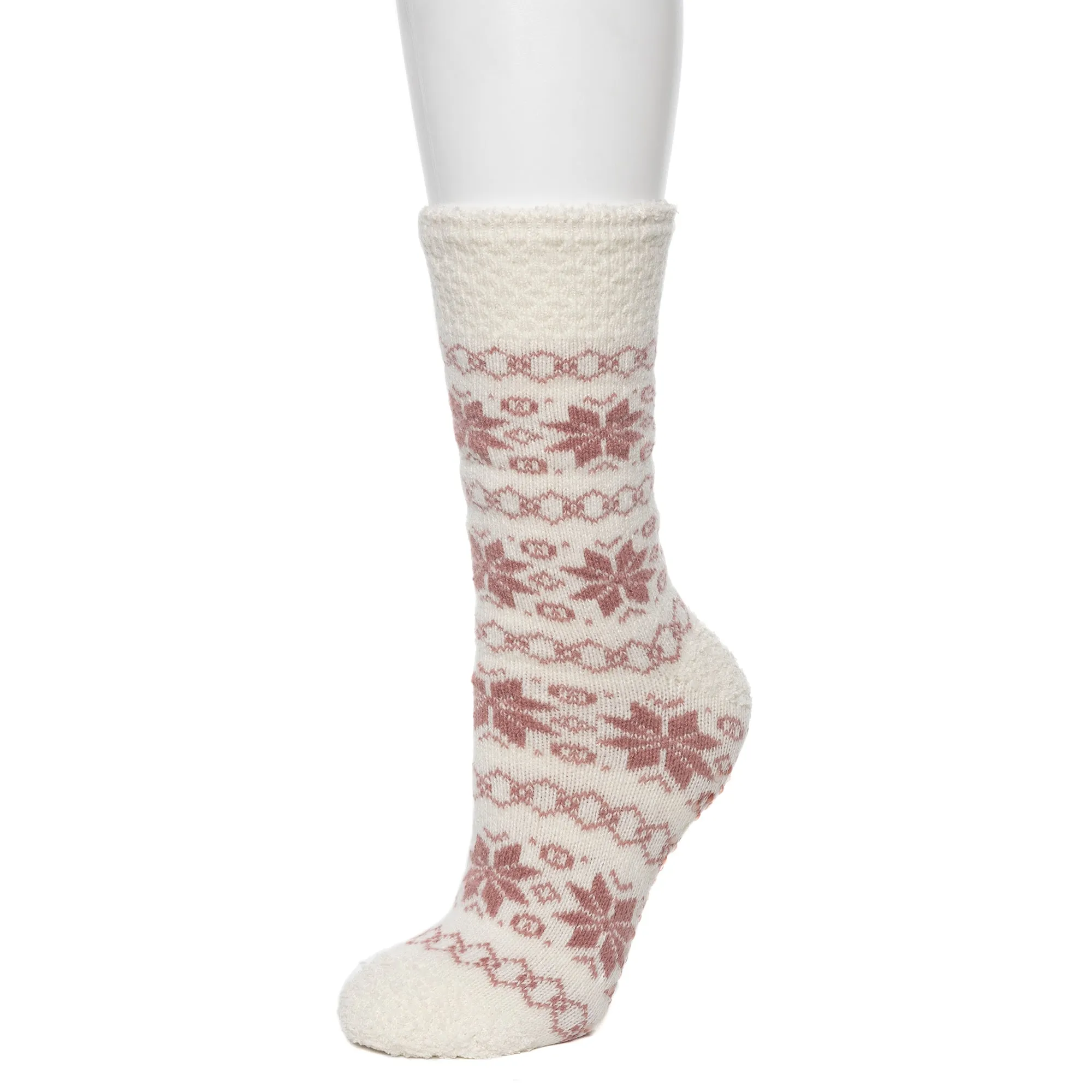 Popcorn Snowflake Cozy Lined Lounge Crew Sock