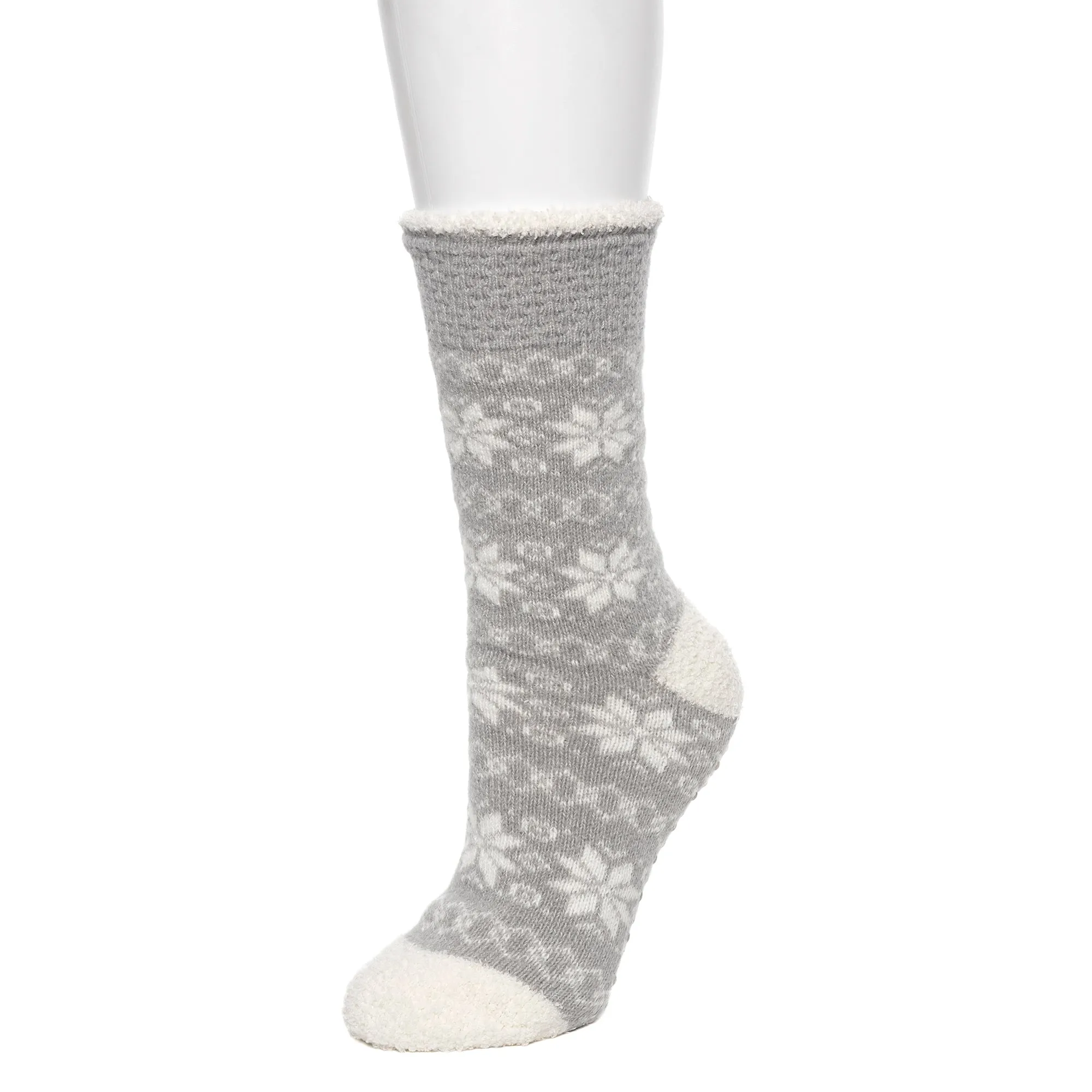 Popcorn Snowflake Cozy Lined Lounge Crew Sock