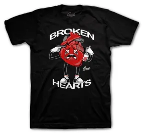 Retro 13 Red Flint Shirt - Broken Hearts - Black