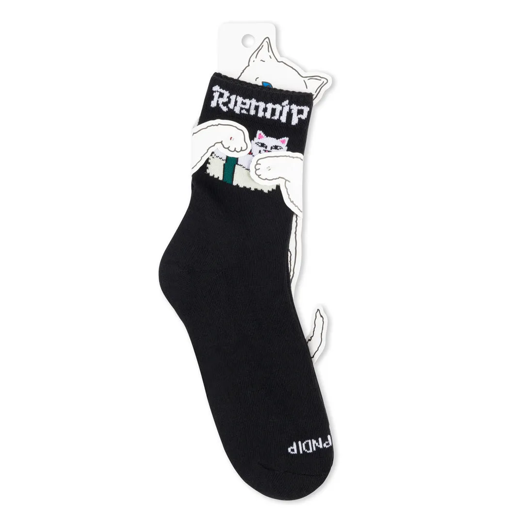 RIPNDIP SUSHI NERM MID SOCKS-CHOCOLATE