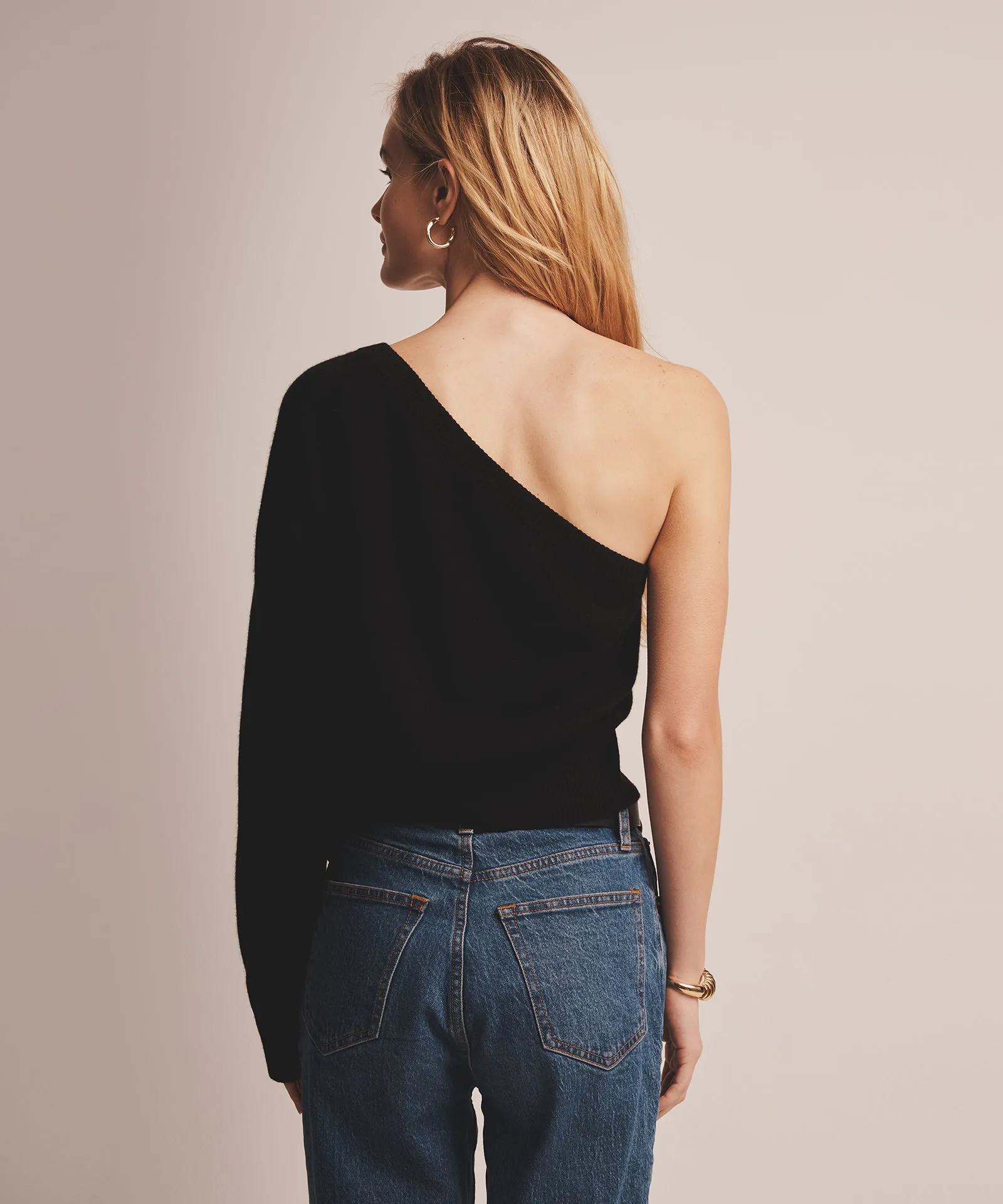 Signature Cashmere One Shoulder Sweater