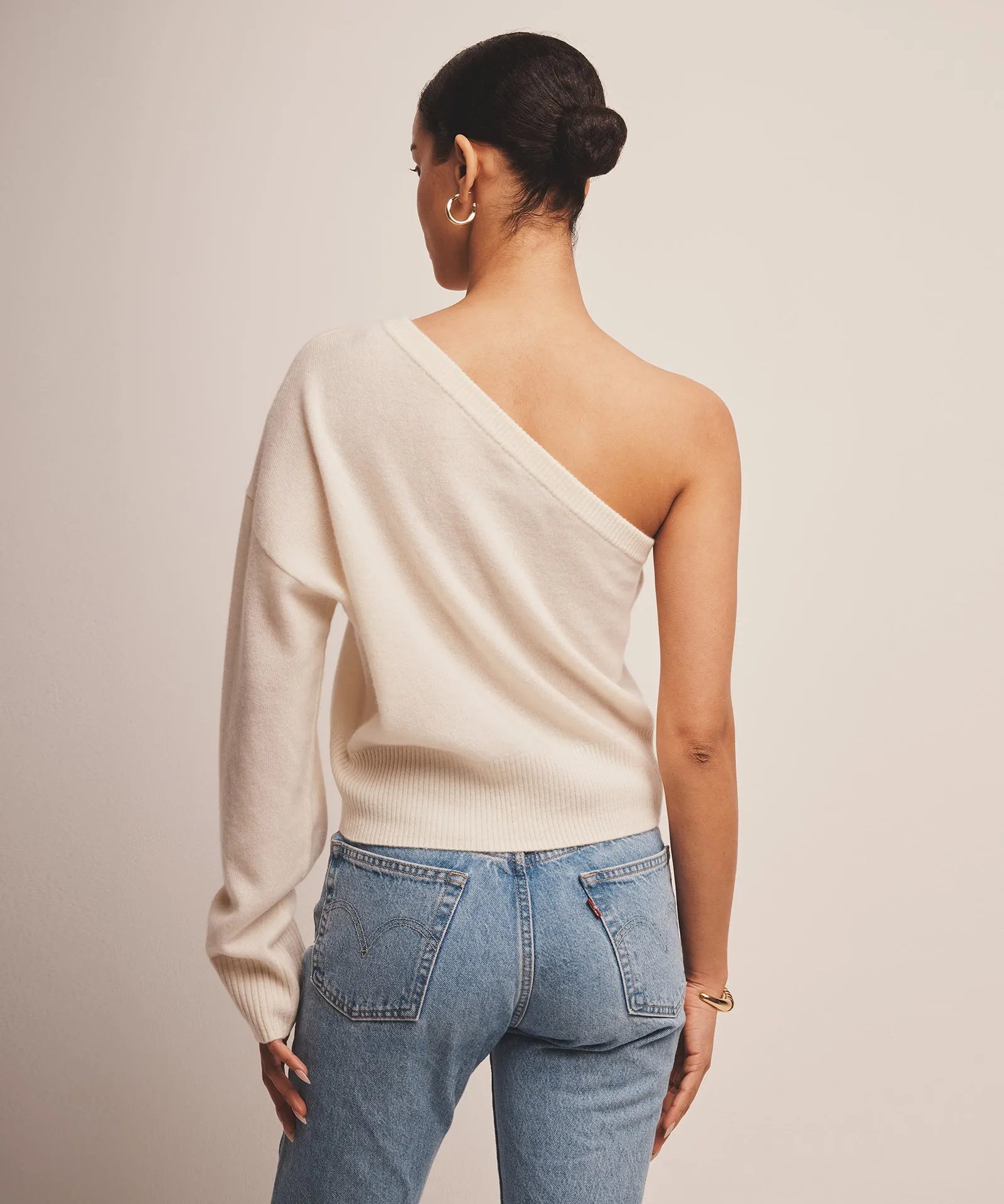 Signature Cashmere One Shoulder Sweater