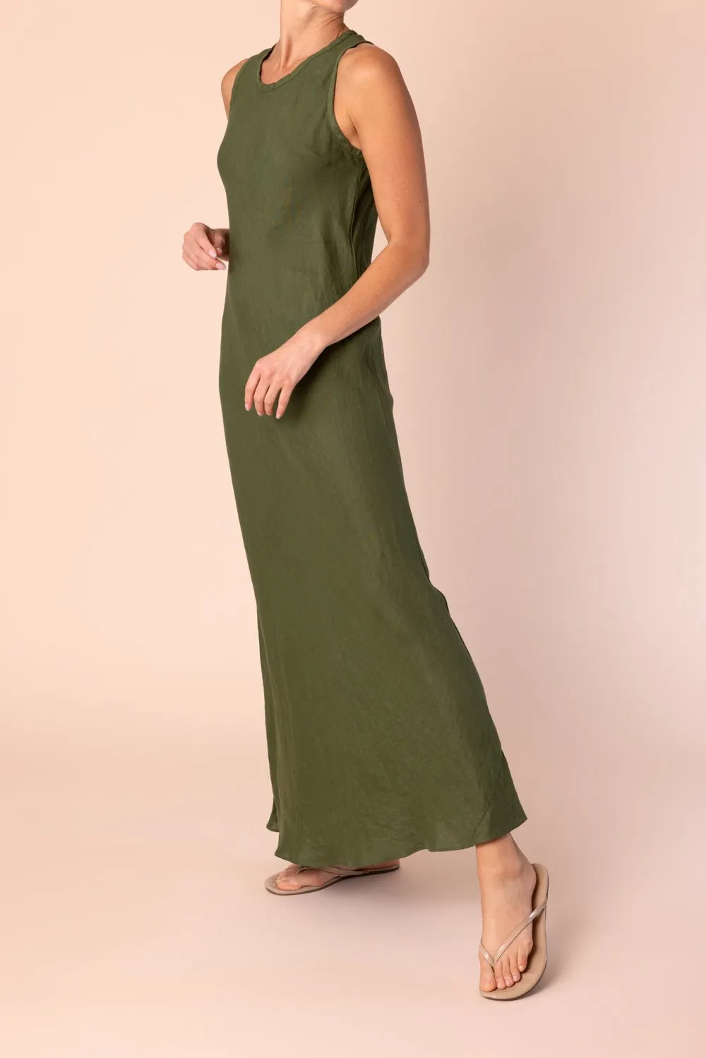 Sleeveless Vneck Dress - Verde