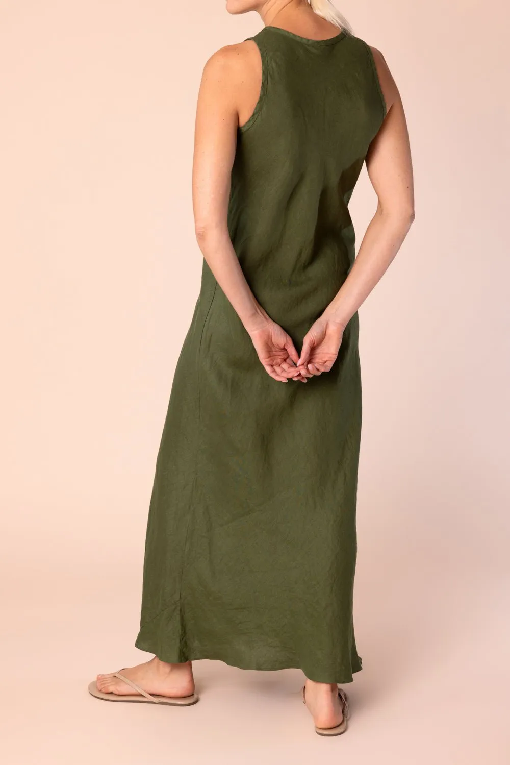 Sleeveless Vneck Dress - Verde