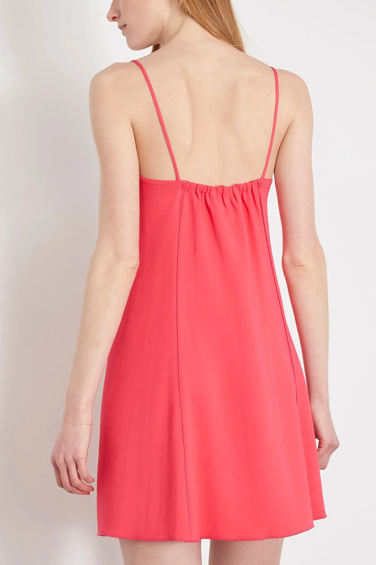 Stretch Crepe Cady Mini Dress in Watermelon