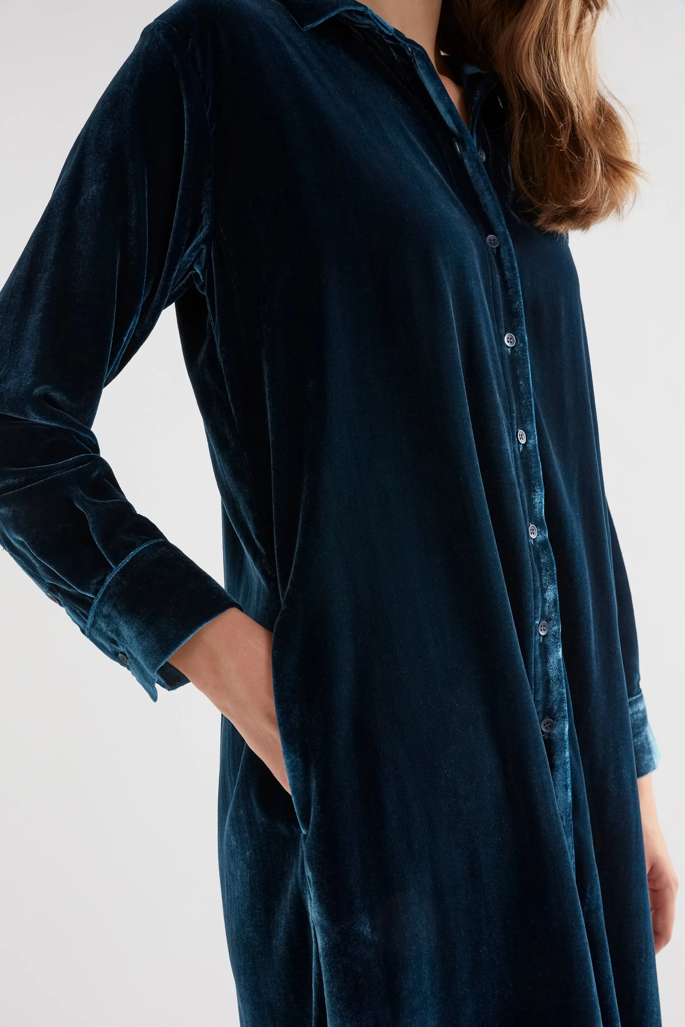 Suuri Velvet Shirt Dress