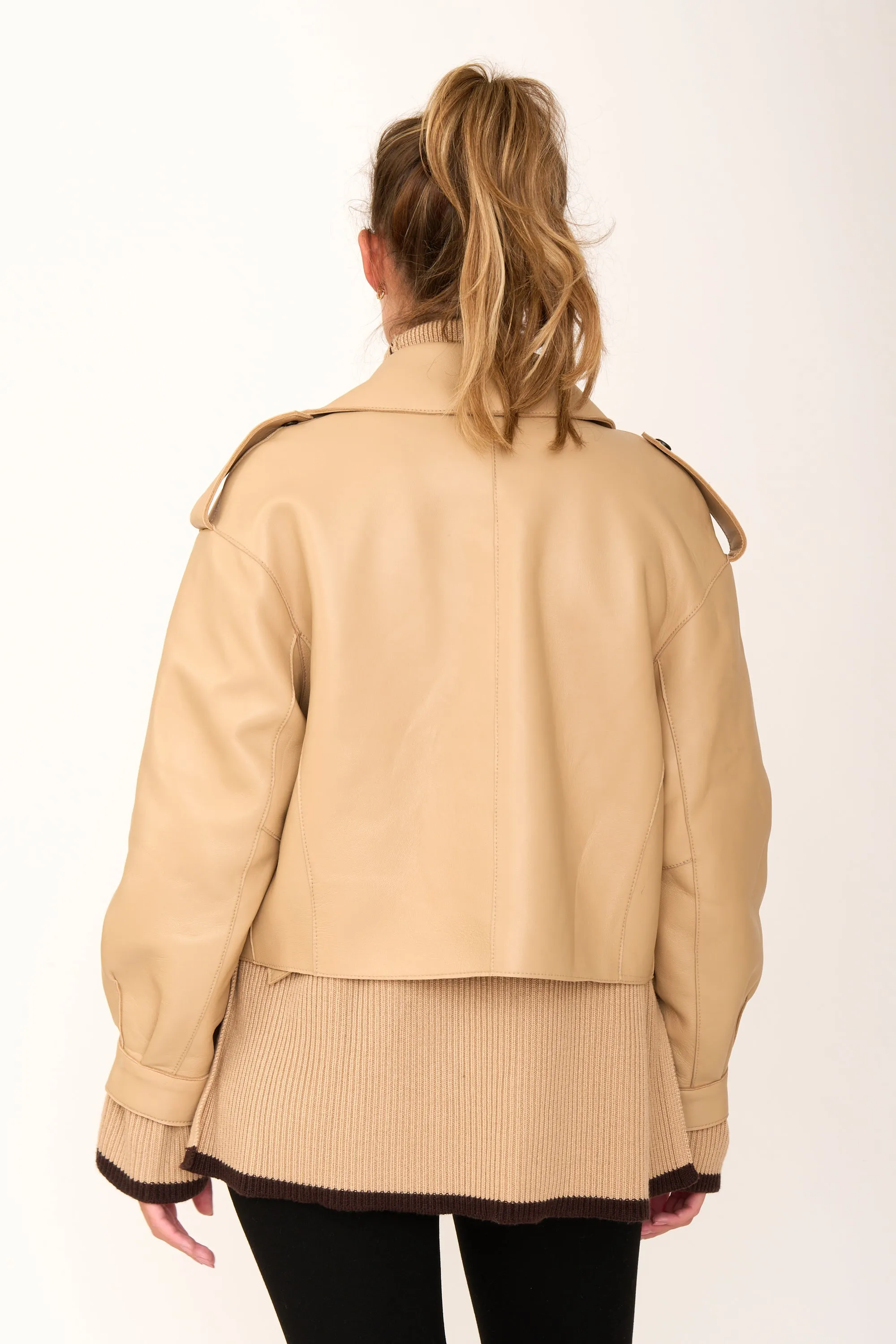 The Popski Oversized Leather in Nude