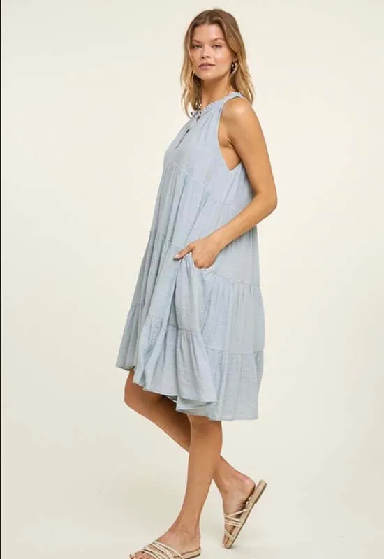 Tiered Mini Dress - Cloud