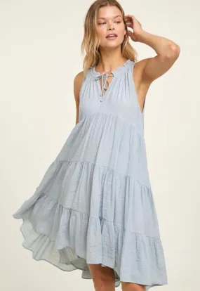 Tiered Mini Dress - Cloud