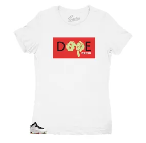 Women's Retro 10 Ember Glow Shirt - DPE Hands - White